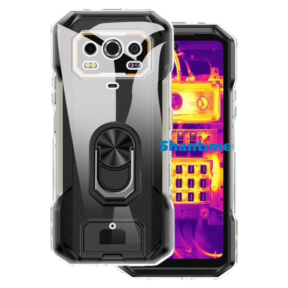 Luxury Shockproof Ring Holder For Ulefone Armor 27T+ 5G Case Soft Silicone TPU Protective Holder Cover