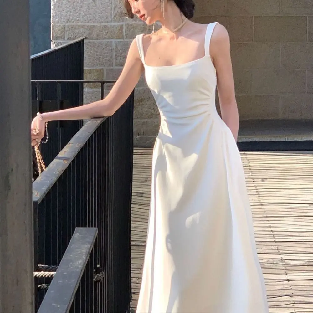 Robe longue en forme de tulipe, Camisole, ligne a, taille haute, robes de Quinceanera, sans manches, fine, à bretelles, pour étudiantes