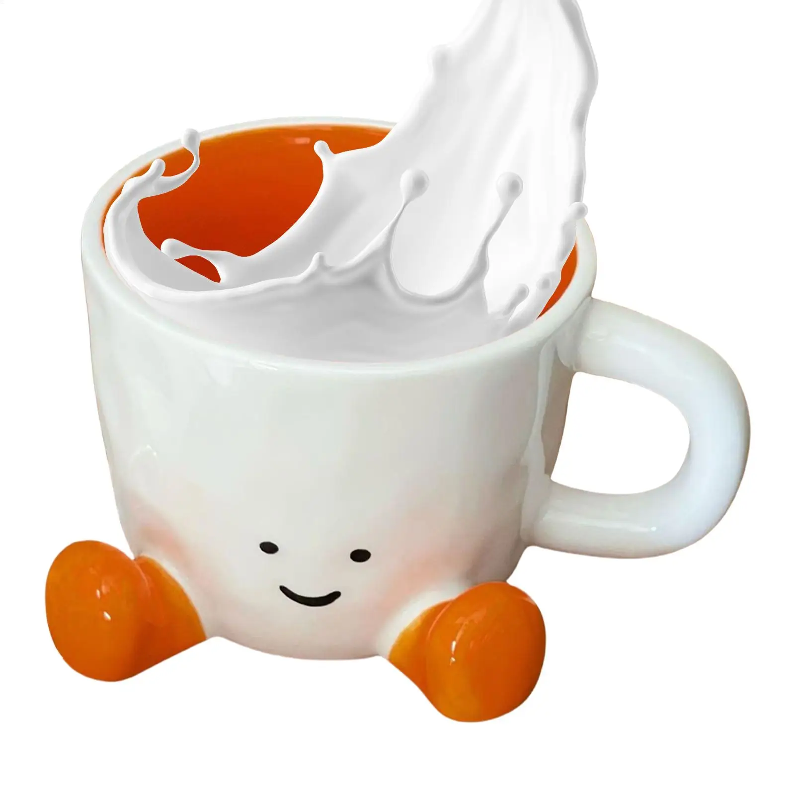 كوب سيراميك كوب حليب مع أقدام مضحك كوب شاي القهوة كوب سيراميك إبداعي مع أقدام كوب ماء منزلي كوب حليب هدايا عيد الميلاد