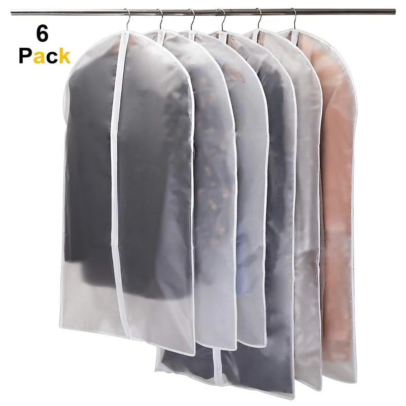 6pcs/set Transparent Clothing Covers Garment Suit Dress Jacket Clothes Coat Dustproof  Protector Travel Bag Dust