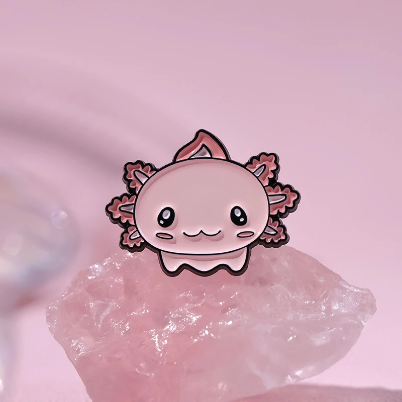 Salamander Emaille Pins benutzer definierte niedlichen rosa sechseckigen Drachen Broschen Revers Abzeichen Tiers chmuck Geschenk für Kinder Freunde