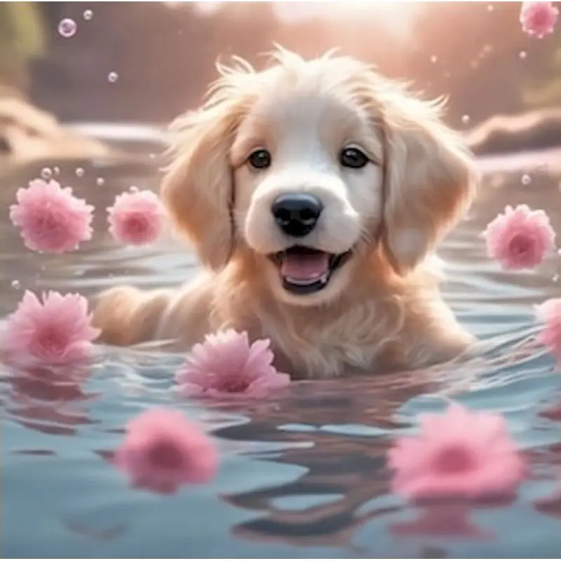 

GATYZTORY New Arrival Diamond Painting Dog Animal Picture Of Rhinestones Flower Embroidery Needlework Home Decor