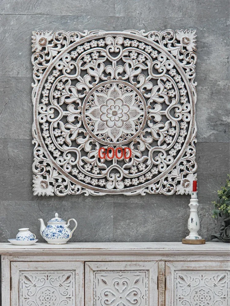 Amerikanische Retro-Alte, geschnitzte Wanddekorationen, Wohnzimmer-Hintergrundwand, Verandadedekorationen, kreative Kombinationswandbehang