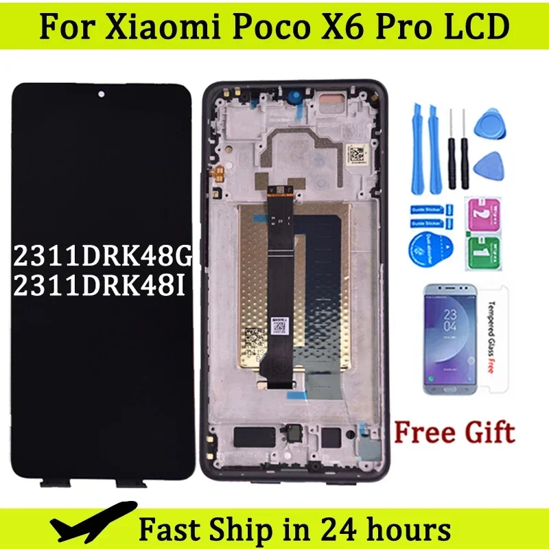 6.67\'\'AMOLED For Xiaomi Poco X6 Pro LCD 2311DRK48G Display screen digitizer Assembly For Poco X6 Pro LCD