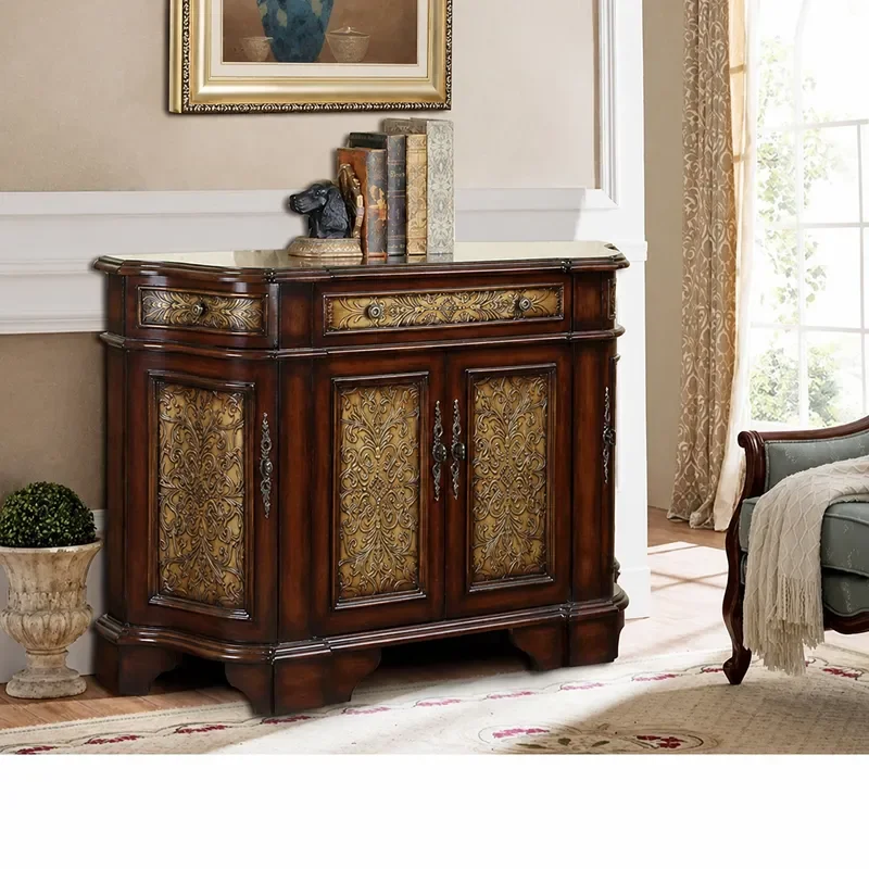Wholesale Furniture Porch Cabinet Decorative Screen Partition Living Room Storage Locker with Six Doors and Relief Design