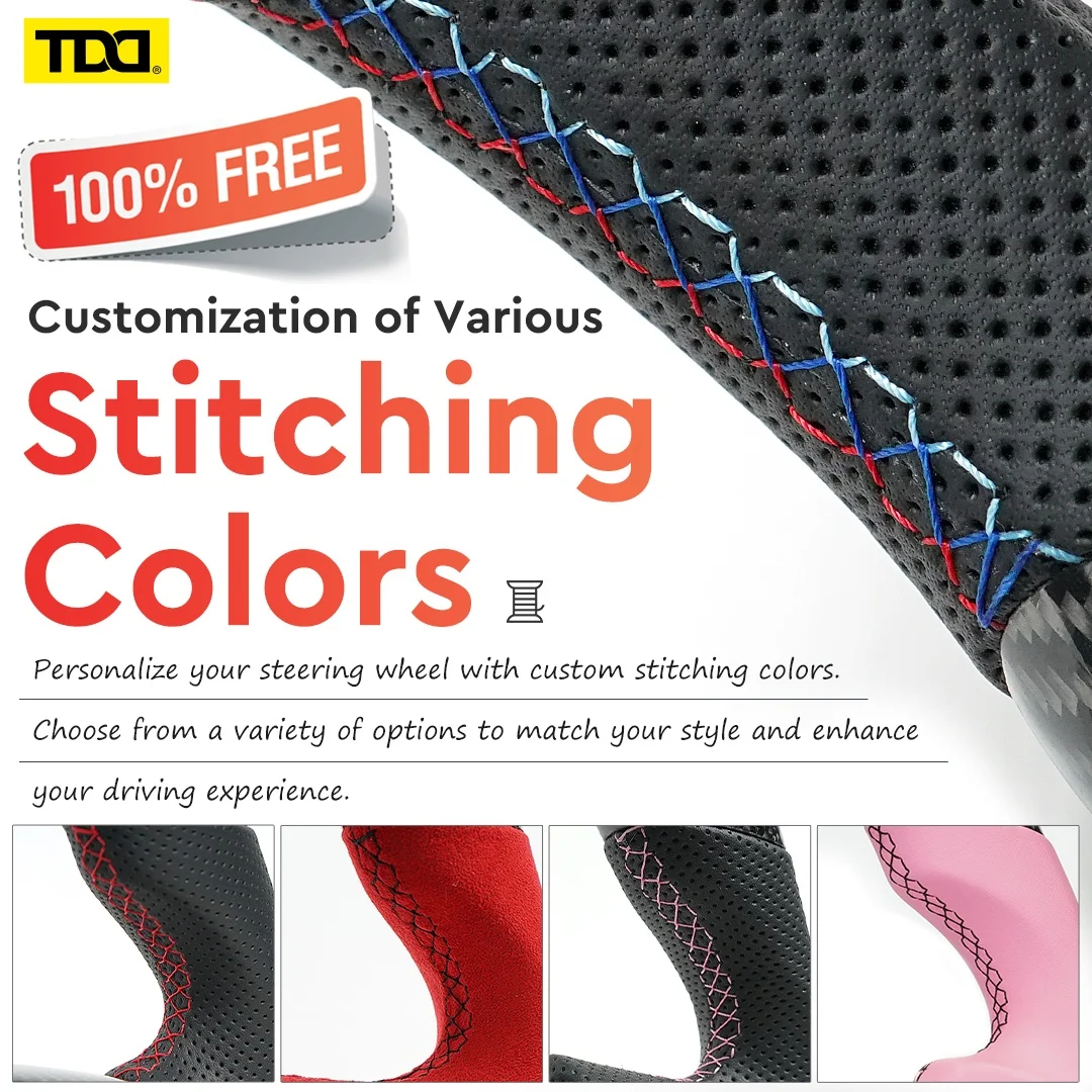 عجلة قيادة من ألياف الكربون الحقيقية بنسبة 100% لعجلة قيادة مثقوبة من الجلد من سلسلة Audi B9 B9.5 #5