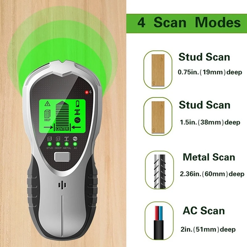 Multifunction Wall Finders With Digital LCD Display For Wood AC Wire Metal Studs Detection