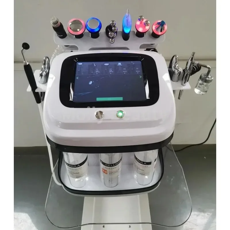 New Multifunction 10 in 1 Hydrogen Facial Machine Small Bubble H2O2 Facial Cleaning Skin Care Whitening Lifting Salon Use Device