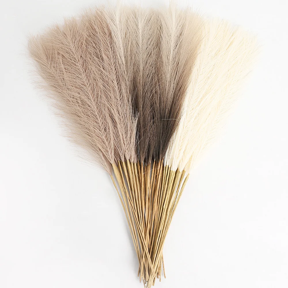 6/12 Stück Pampas-Kunstblumenstrauß, 55 cm, künstliche Blumen für Zuhause, Zimmer, Tischdekoration, Garten, Hochzeitsdekoration, Vasenzubehör – Detail 2