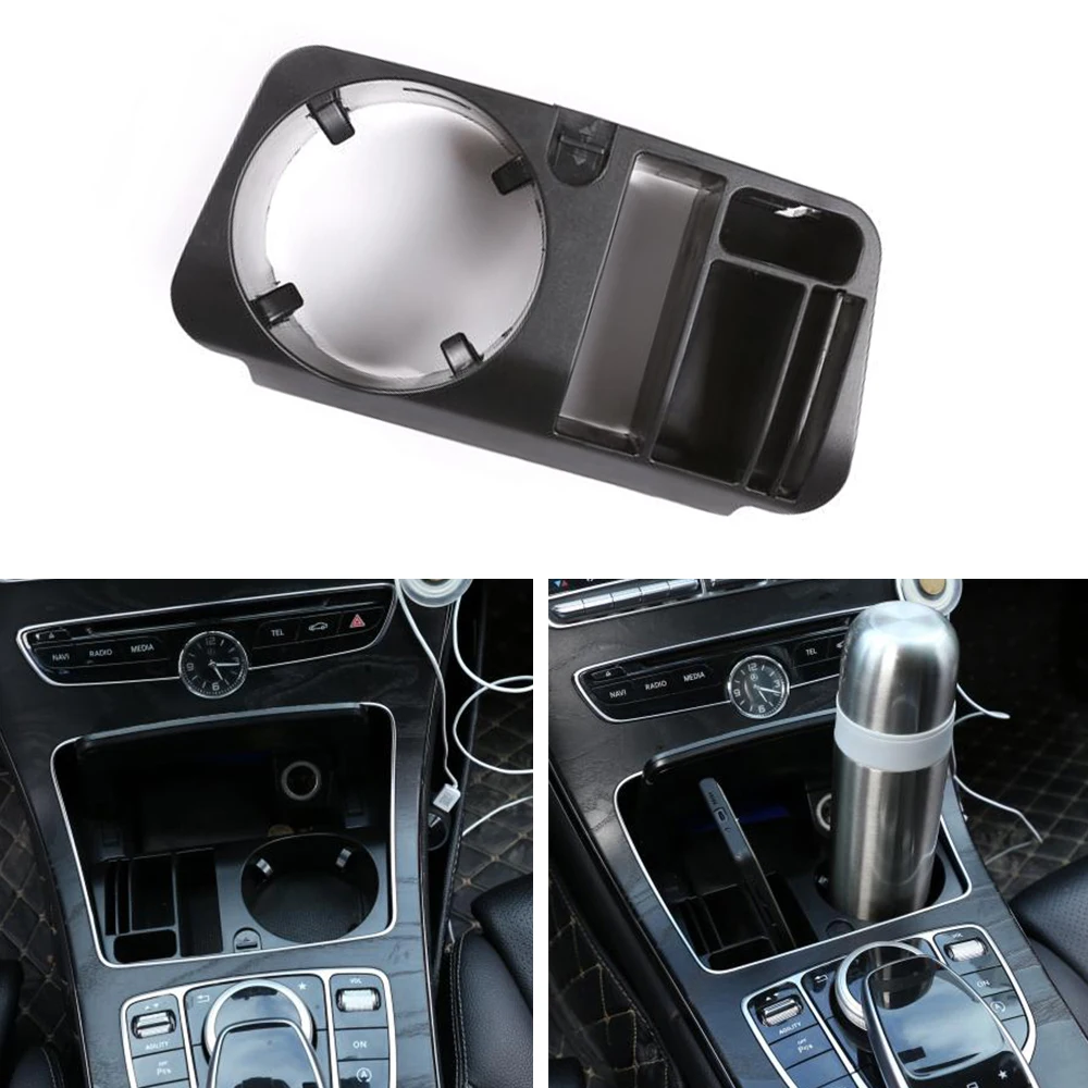 For Mercedes Benz C E GLC Class W205 X253 W213 S213 C238 Car Plastic Central Console Storage Box Cup Holder Car Interior Trim