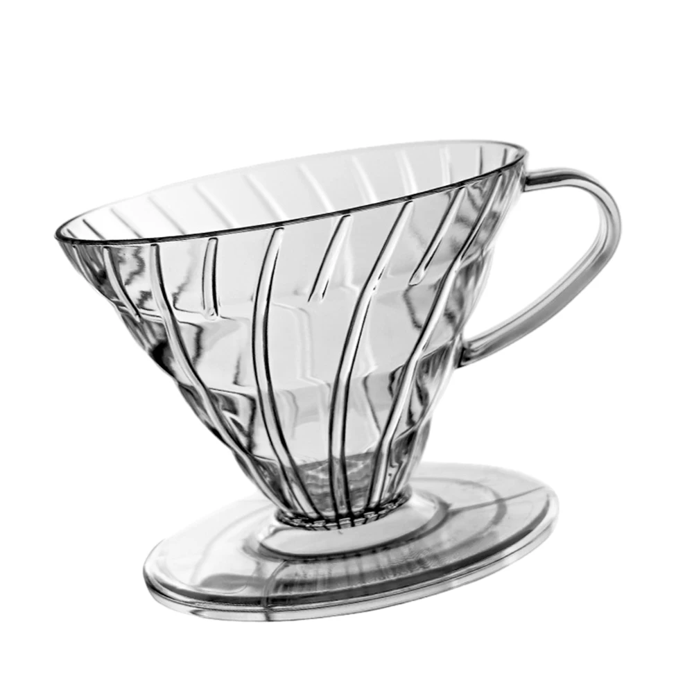 1pcs Plastic Coffee Dripper Hand Pour Filter Cup 95% Light Transmittance For Filter Paper 1-2 Cups Coffee Utensils