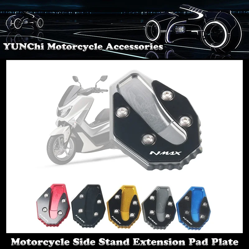 

Motorcycle CNC Kickstand Foot Side Stand Extension Pad Plate Bracket For YAMAHA NMAX155 / NMAX125 2020-2023