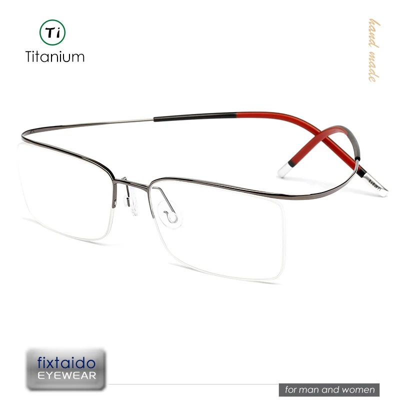 Ultra-thin  screwless design Memory β-titanium 4g floating half-rim  frame glasses for man and women