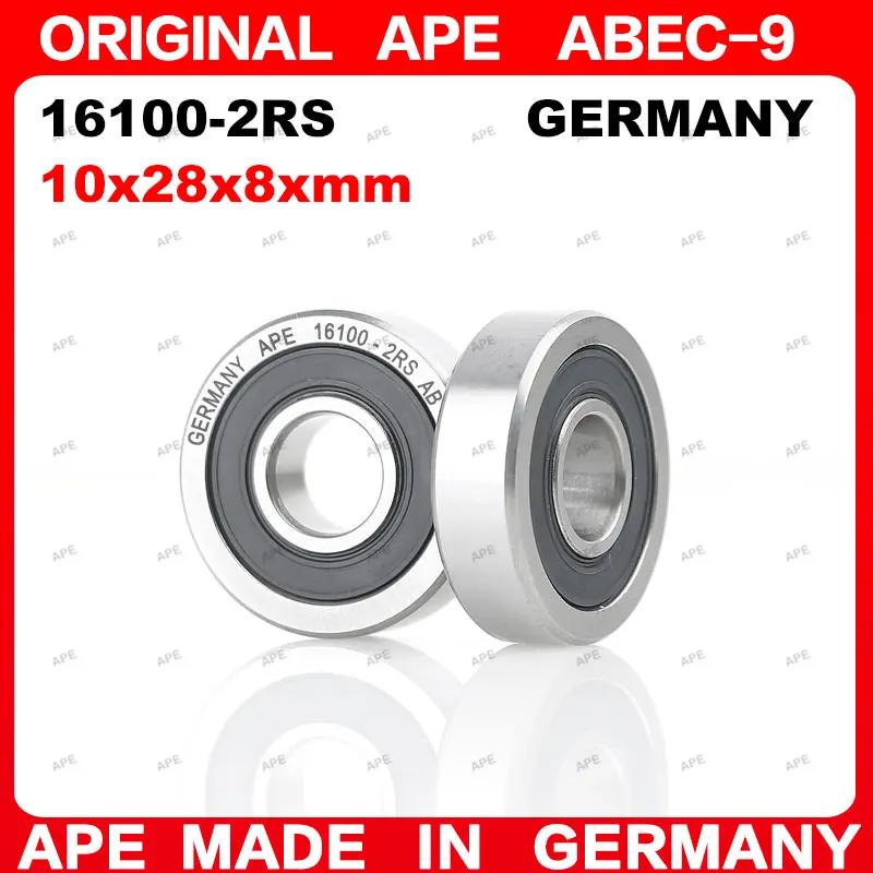 2-10Pcs Germany APE ABEC-9 16100 Bearing 10x28x8mm 16100ZZ 16100-2RS Z-2Z RS Precision High-Speed Deep Groove Ball Bearings