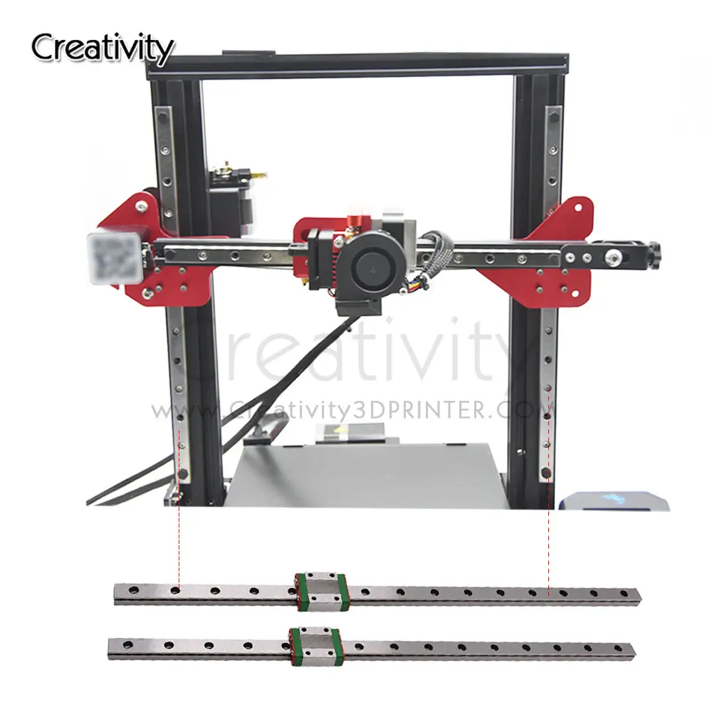 Eixo z duplo e eixo x mgn12c trilhos lineares kit de atualização com suporte fixo mk8 extrusora kit para ender 3 cr10