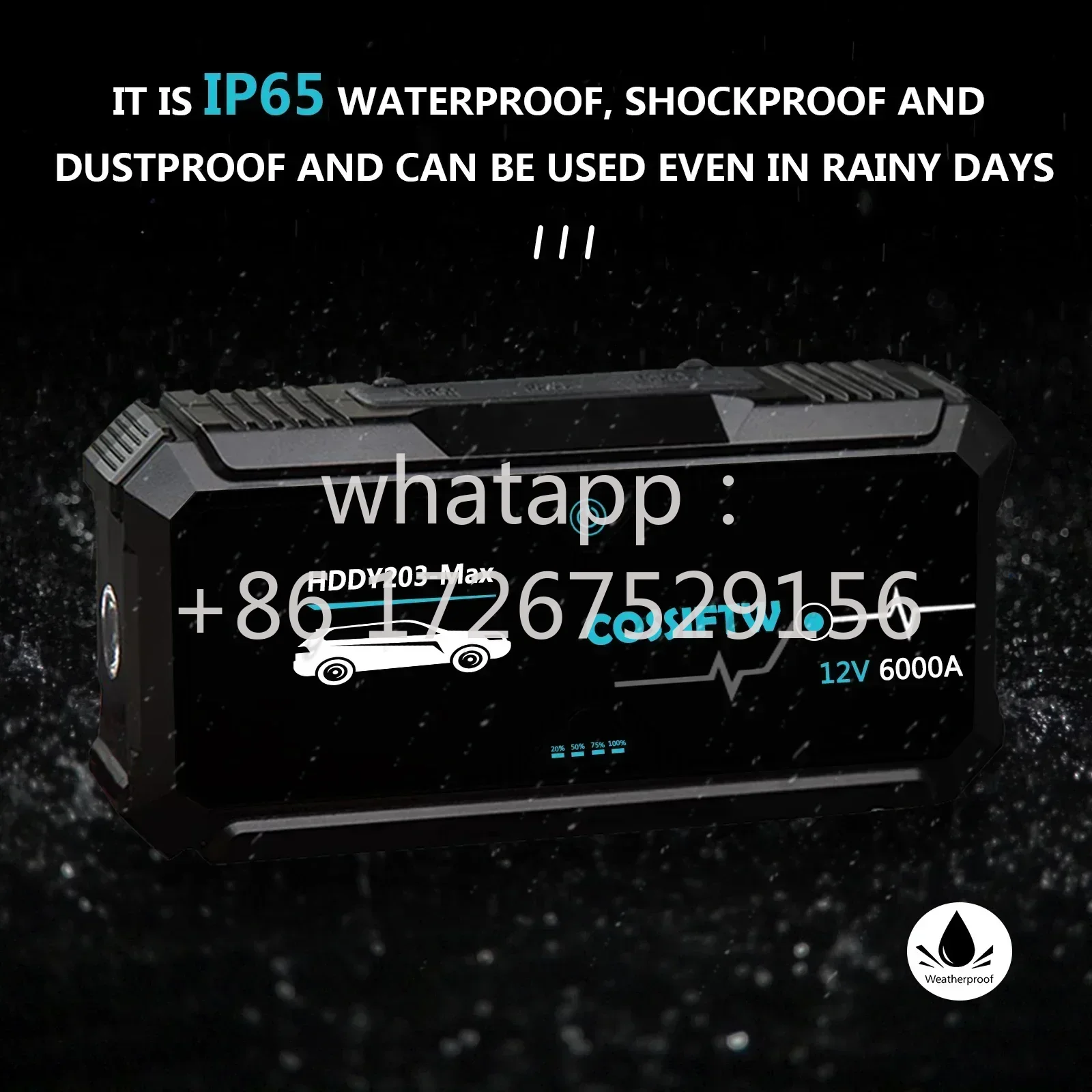 12V Car Jump Starter Power Bank Portable Battery Booster Charger 6000A Starting Device Auto Emergency Start-up Car Charger