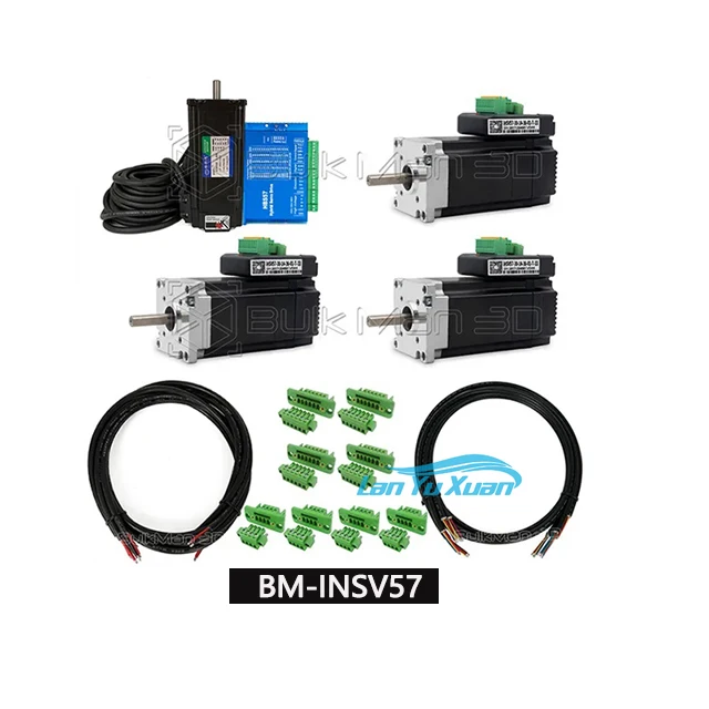 

180W 3000RPM 57 Integrated Servo Motor Bundle with HBS57 Stepper Motor Drive Kit for CNC Machine