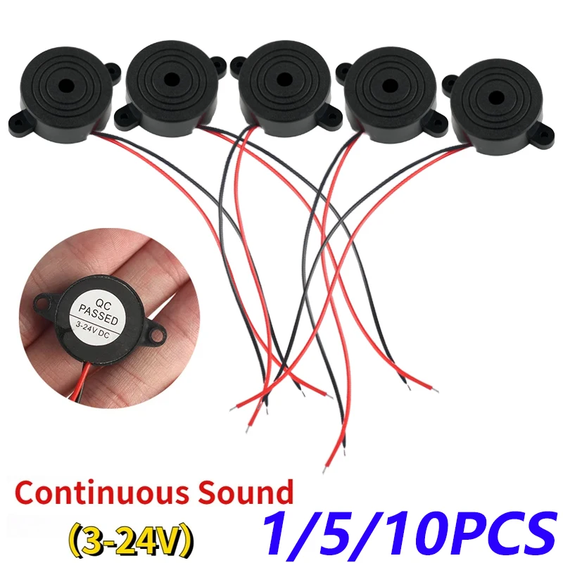 1/5/10PCS High Decibel Buzzer DC 3-24V Continuous Sound Speaker Loud Buzzer 4216 Active Piezo Buzzers for Arduino Vehicle Car