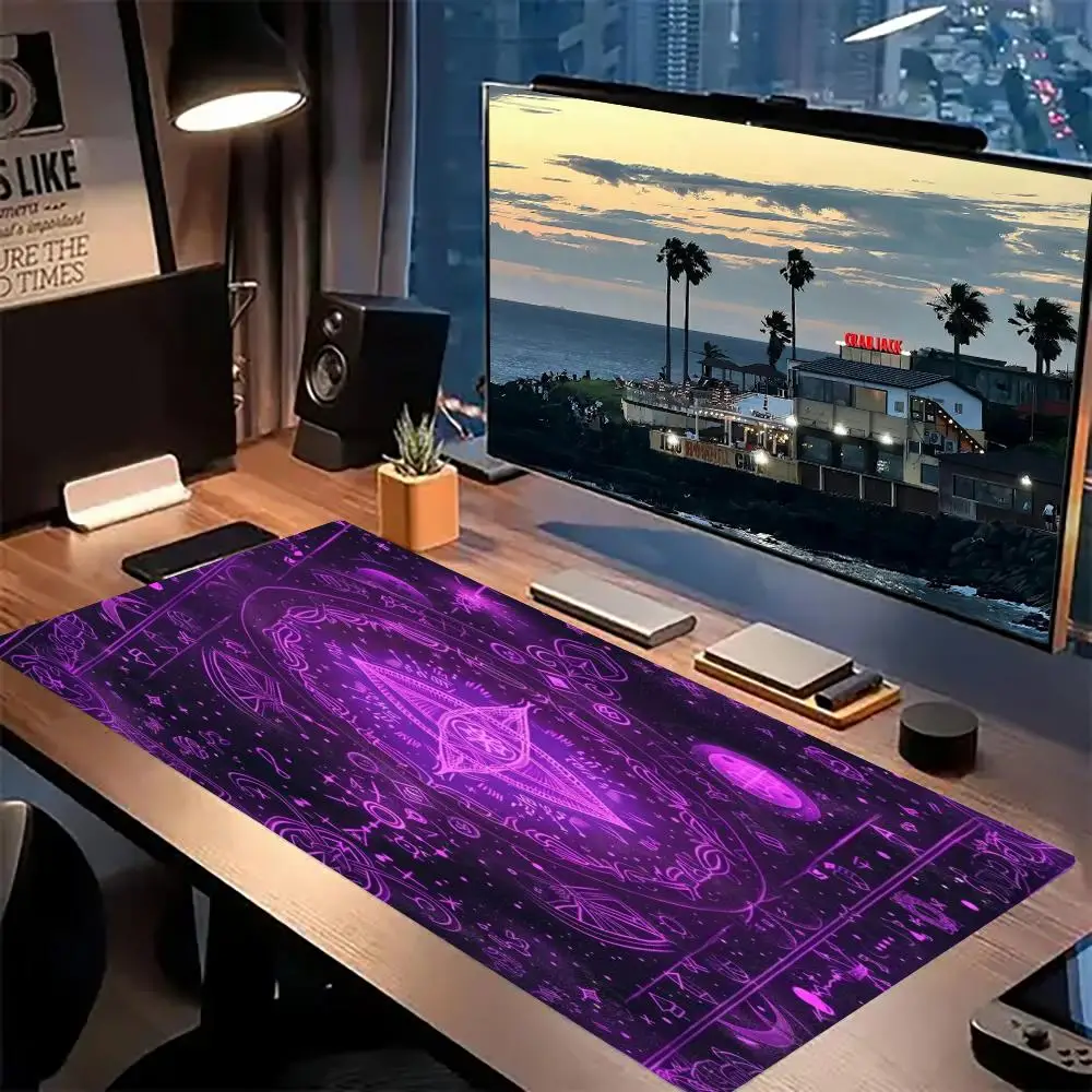 

Mystical symbol gaming mouse pad, extra large non-slip desk mat for global gothic spirit lovers