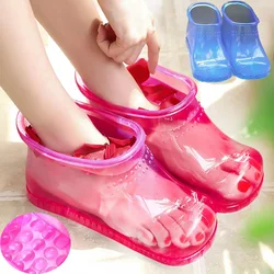 2023Women Foot Soak Bath Therapy Massage Shoes Relaxation Ankle Boots Acupoint Sole Portable Home Feet Care Hot water