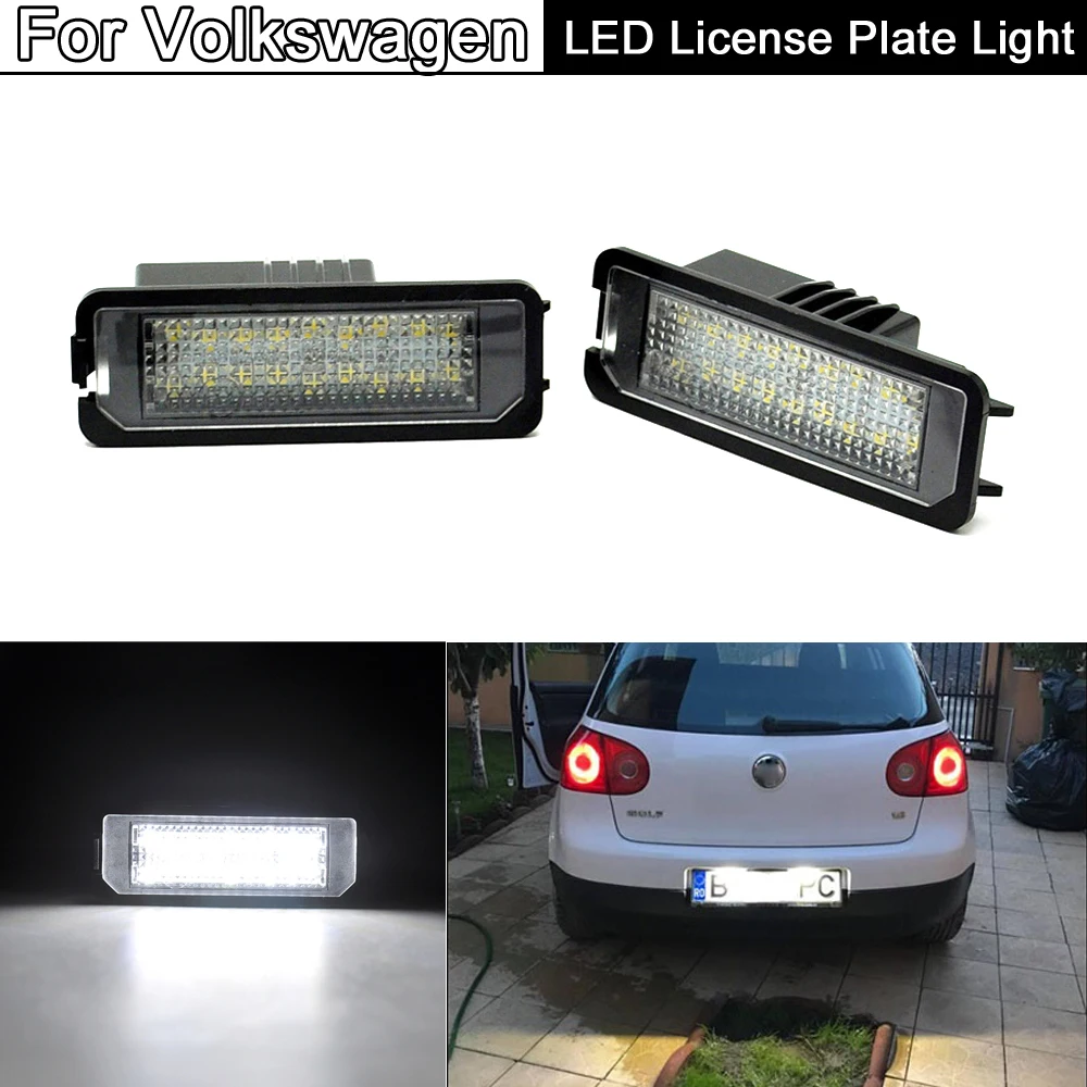 White LED Number License Plate Light  For VW Amarok Eos Golf New Beetle Polo Passat Scirocco Lupo For Skoda Superb For Seat