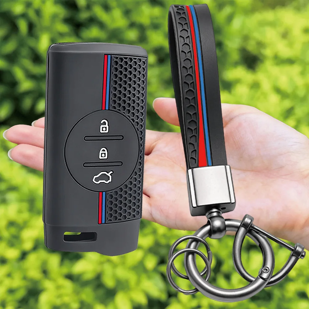 For Chery Tiggo 2 3X 4 5X 7 Pro 8 Pro Arrizo 5 Pro GX eQ7 Exeed TX Silicone Remote Shell With Wrist Strap And Key Ring