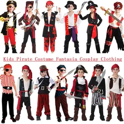 Kids Pirate Costume Fantasia Infantil Cosplay Clothing Boy Girl Halloween Costumes Children Birthday Carnival Party Fancy Dress