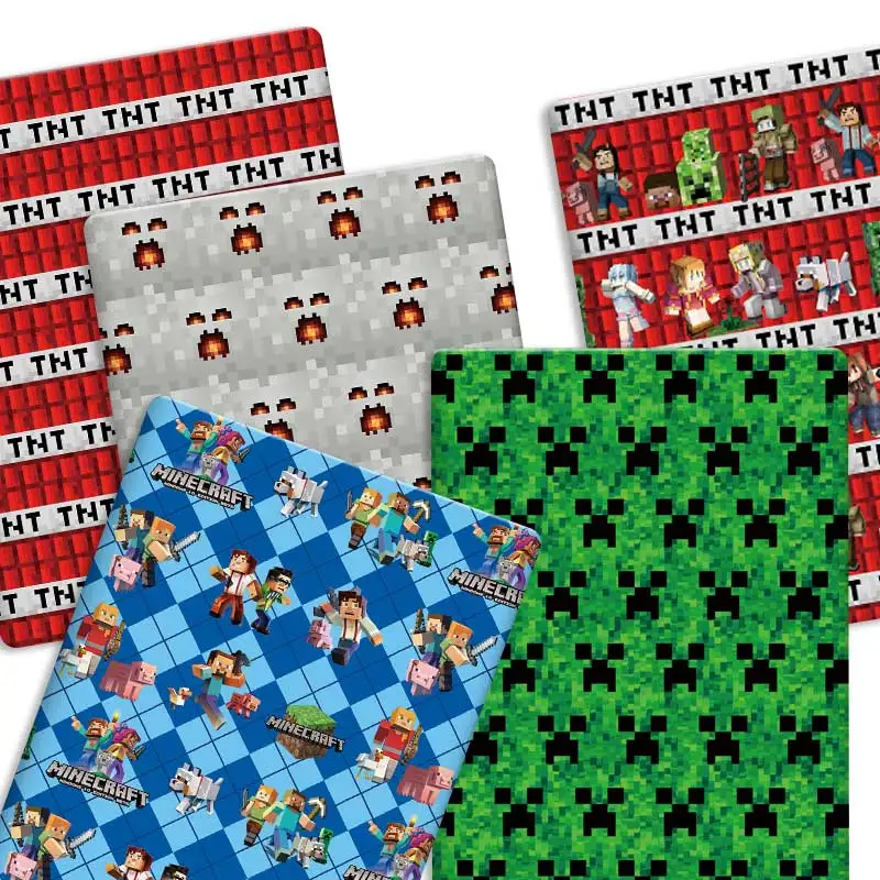 Cartoon Polyester fabric 140x50cm cotton fabric Patchwork Tissue Kid Home Textile Sewing Doll Dress Curtain Fabric
