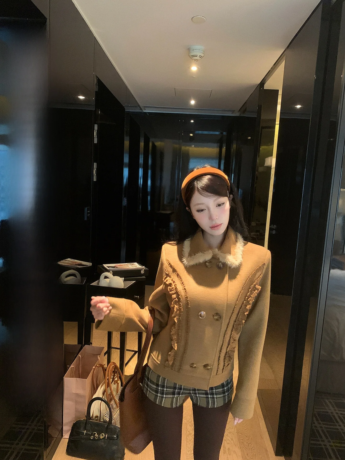 

Пальто Pinksoya женское шерстяное двубортное на пуговицах, утепленное, зимнее, новое, повседневное, из полиэстера