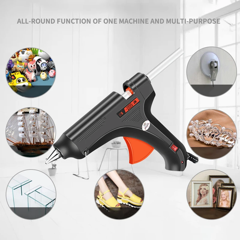 HB-HM60 Mini Hot Melt Glue Gun 20W-150W DIY Home Repair Tools Electric Heat Hot Melt Glue Gun With 10pcs 7mm/11mm Glue Stick