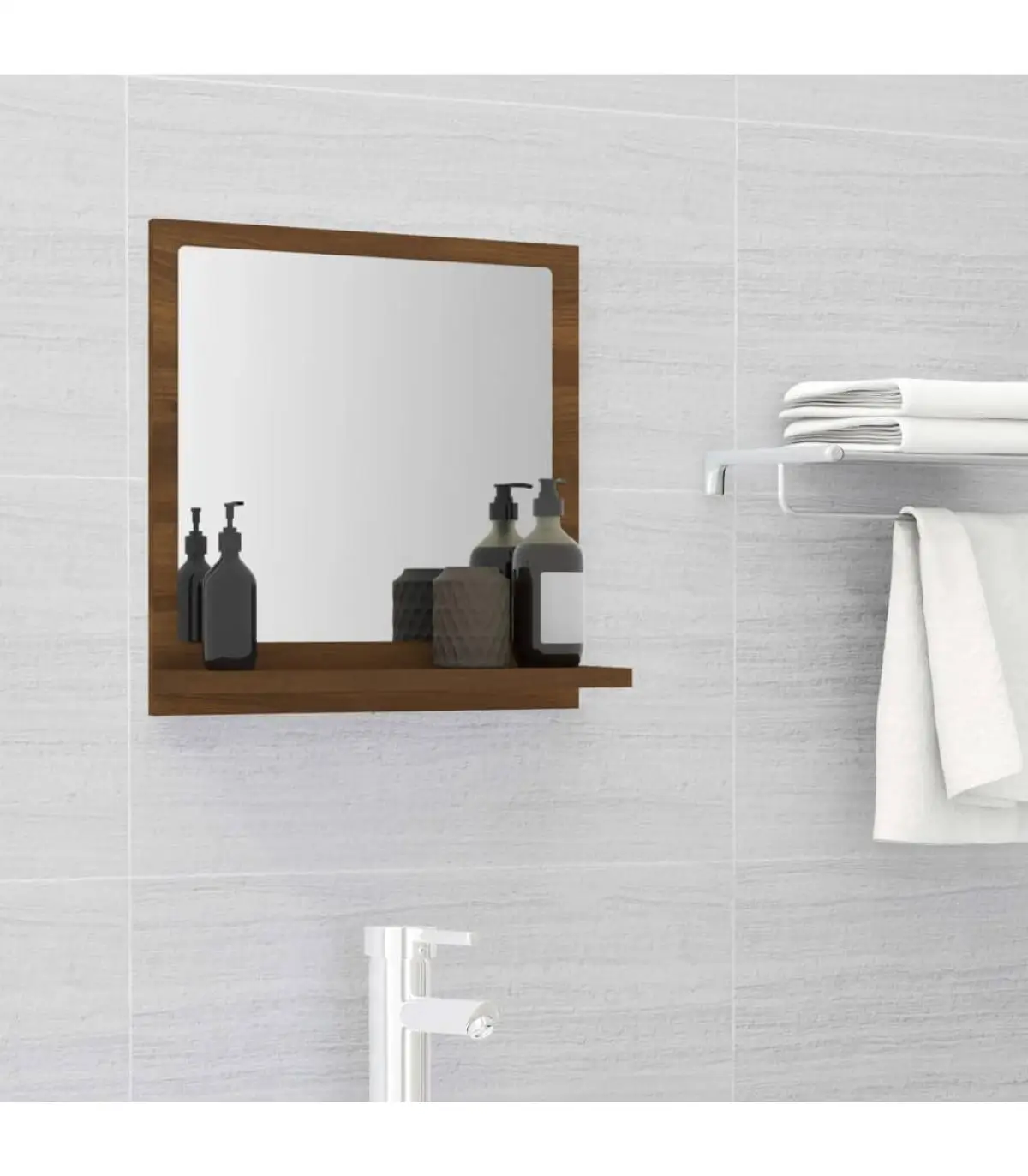 Bathroom vanities bathroom mirror oak brown plywood 40x10,5x37 cm