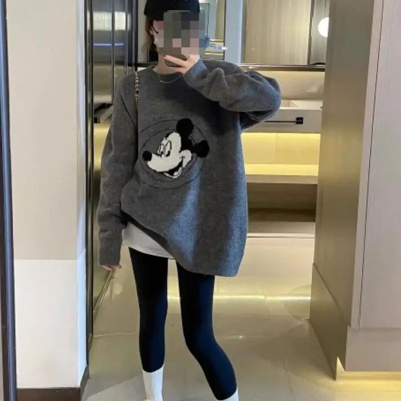 Girls Warm Kawaii Pullover Sweater Cartoon Autumn Winter Soft Waxy Bottoming Shirt Women's New Lazy Style Loose Knitted Sweater view 3