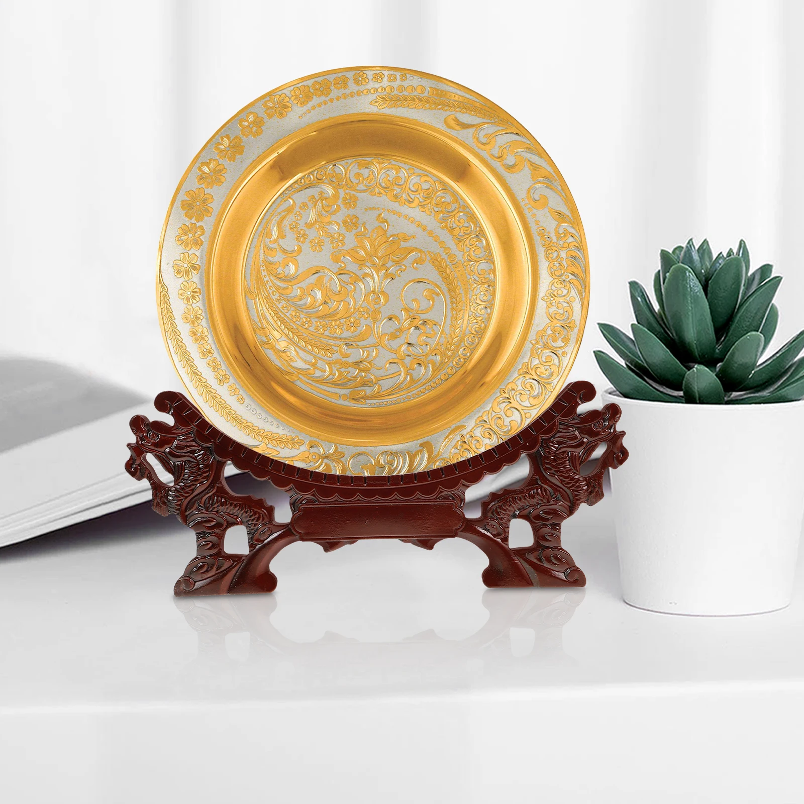 

Multi-Functional Plastic Plate Display Stand Decorative Plate Holder Stable Base Lightweight Tabletop Easel Dish Display Rack