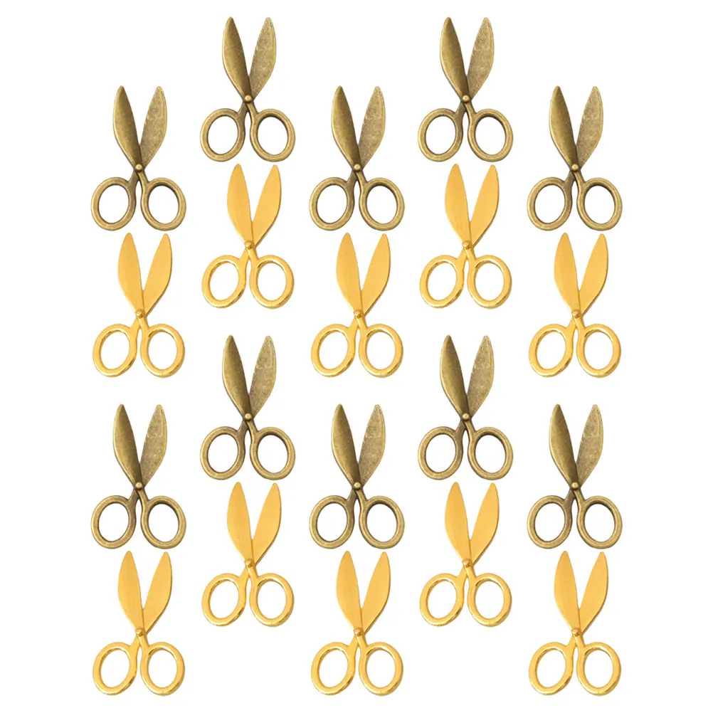 

40 шт. миниатюрные ножницы, реалистичные винтажные металлические ножницы, крошечные швейные инструменты для DIY, микропейзажные украшения, кукольный домик