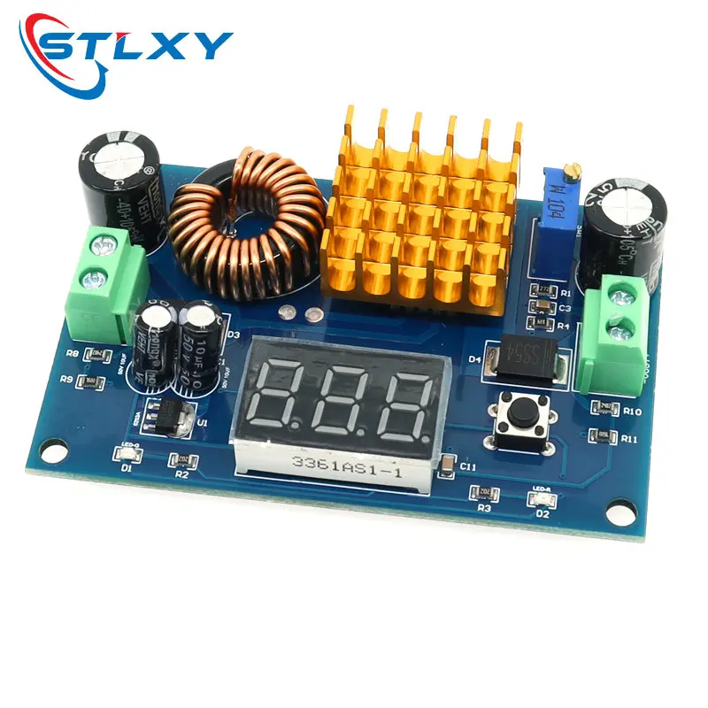 Stlxy XH-M411 DC-DC Boost-Modul 3V-35V zu 5V-45V 5A Einstellbarer Digitaler Spannungsmesser Boost-Konverter-Platine