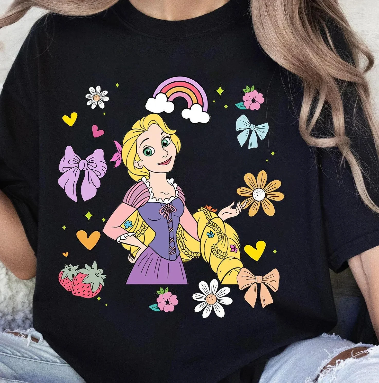 

Vintage Disney Rapunzel Princess Coquette Bow Shirt | Disney Tangled Retro Tshirt | WDW Magic Kingdom Family