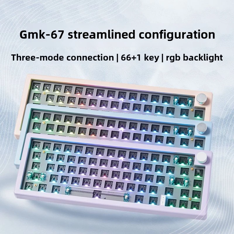 GMK67 مقبض لوحة مفاتيح الألعاب لوحة المفاتيح الميكانيكية RGB الخلفية الساخن قابلة للتبديل الصامت 2.4G سماعة لاسلكية تعمل بالبلوتوث التخصيص أغطية المفاتيح