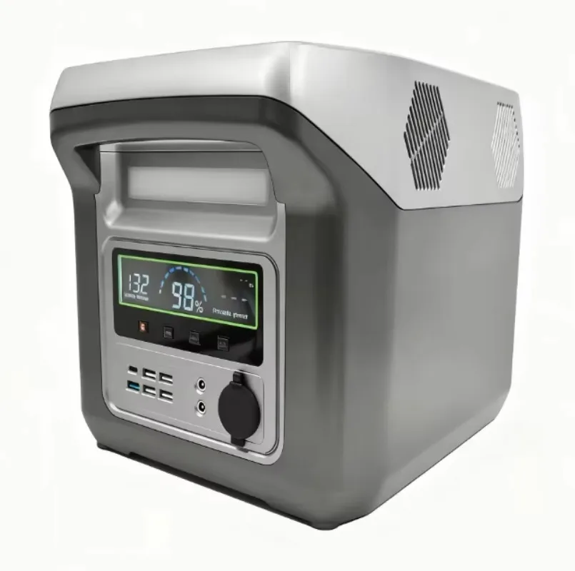 Portable Power Station 2000W LiFePO4 Solar Generator with Emergency Starter and Flashlight for Outdoor Camping and Home Use