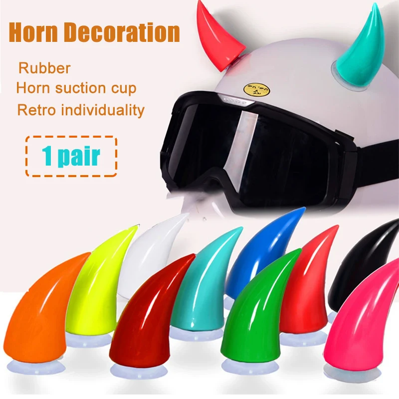 الخوذات مع قرون الشيطان ملصقات قرون الشيطان شفط كأس هارلي على غرار مجنح قرون الثور مخصص الديكور قطع غيار الدراجات النارية #1