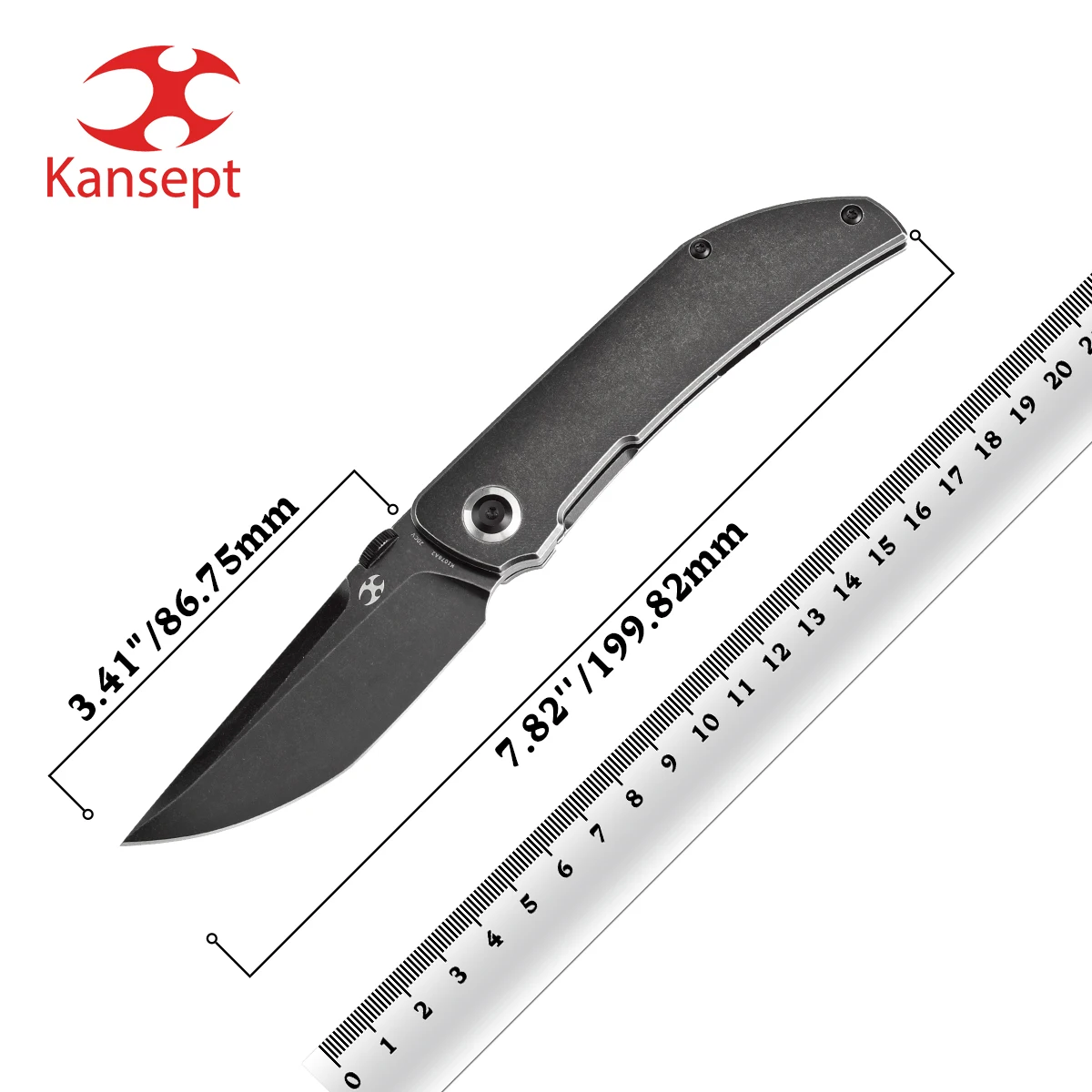 

Kansept Tarkin K1078A2 Blackwash CPM 20CV+Blackwash Titanium Thumb Disc Opener Folding Knife Matthew Christensen Designed EDC