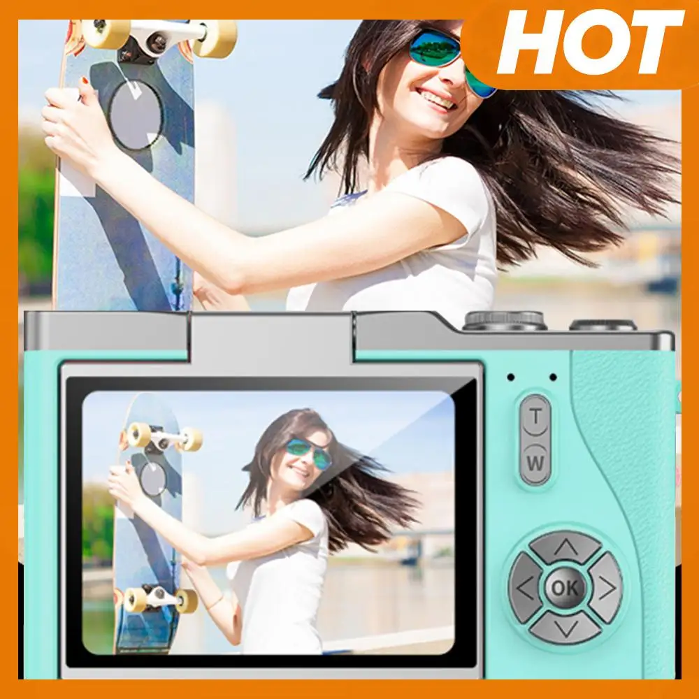 4K Digital Camera 48MP Portable CCD Camera 8X Zoom Video Recorder Gift (Green)