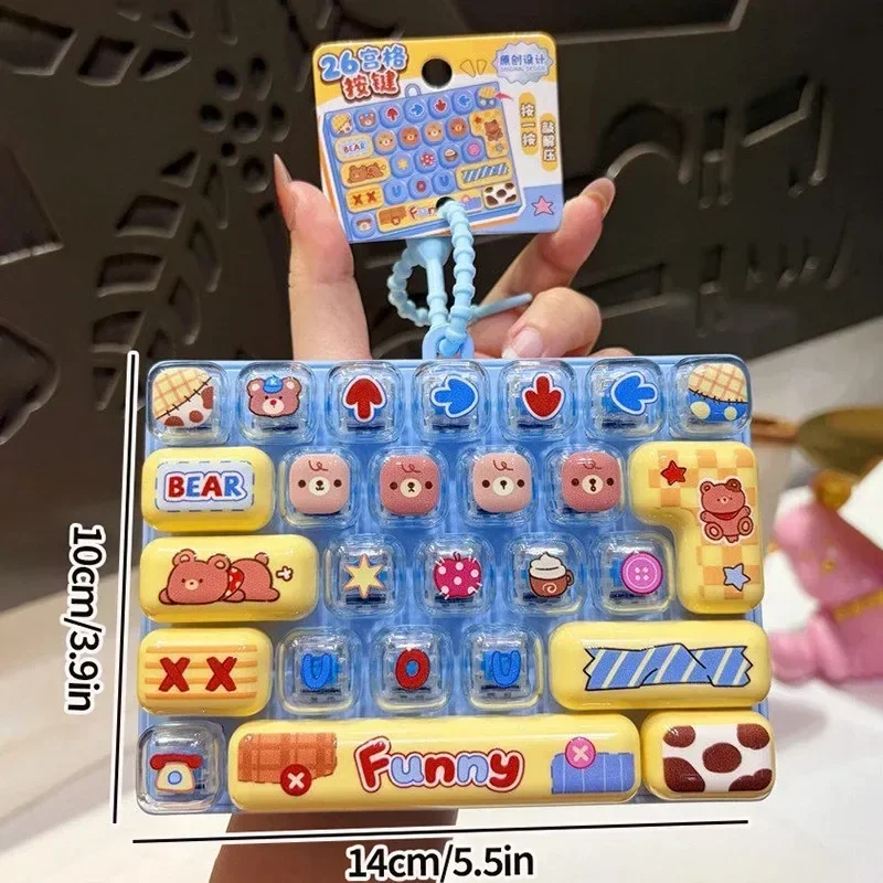 26Grid Keycap Clicker Anti-Stress Fidget Keyboard Schlüsselanhänger Entspannungsknopf Cartoon Handentspannung Partygeschenk 26Grid Keycap Schlüsselanhänger – Detail 8