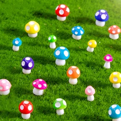 20pcs Mini Mushroom Resin Figurine Diy Bonsai Micro Landscape Home Decor Miniature Fairy Garden Decoration Accessories Modern
