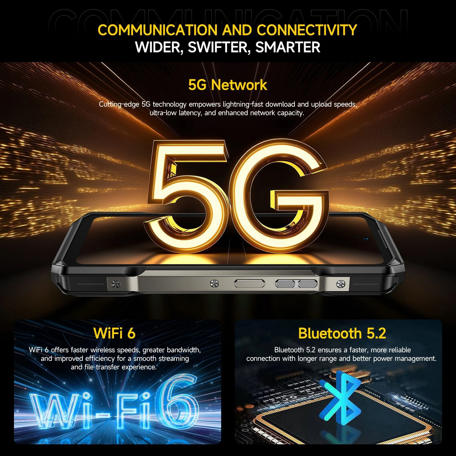 Ulefone-درع 27 برو هاتف متين ، 5G ، من من من من نوع يوليفون ماه ، بطارية mp ، 33W ، 50, 64 ميجابكسل ، كاميرا رؤية ليلية ، 12 جيجابايت + جيجابايت ، أندرويد 14 ، NFC