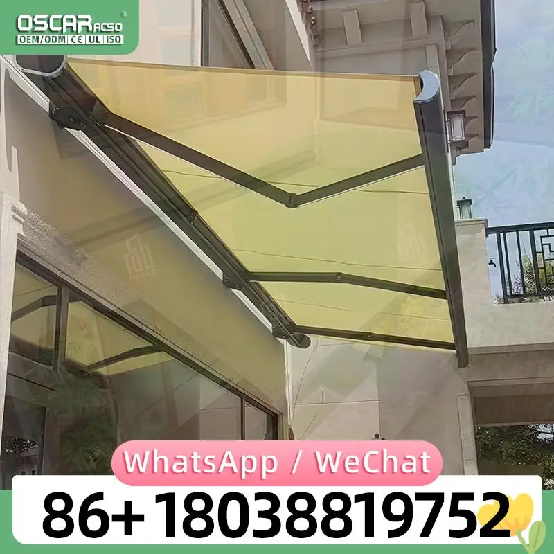 

DoubleOpen Retractable Electric TwoSided Curved Arm Outdoor Sunshade Butterfly Style for Courtyard Acrylic Aluminum Retractable