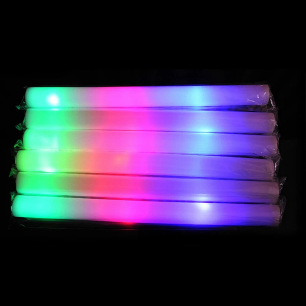 A98Z 12Pcs Weiß Groß Bunte LED Glow Sticks RGB LED Glow Foam Stick Jubeln Rohr Dunkles Licht Geburtstag Hochzeit partei Liefert