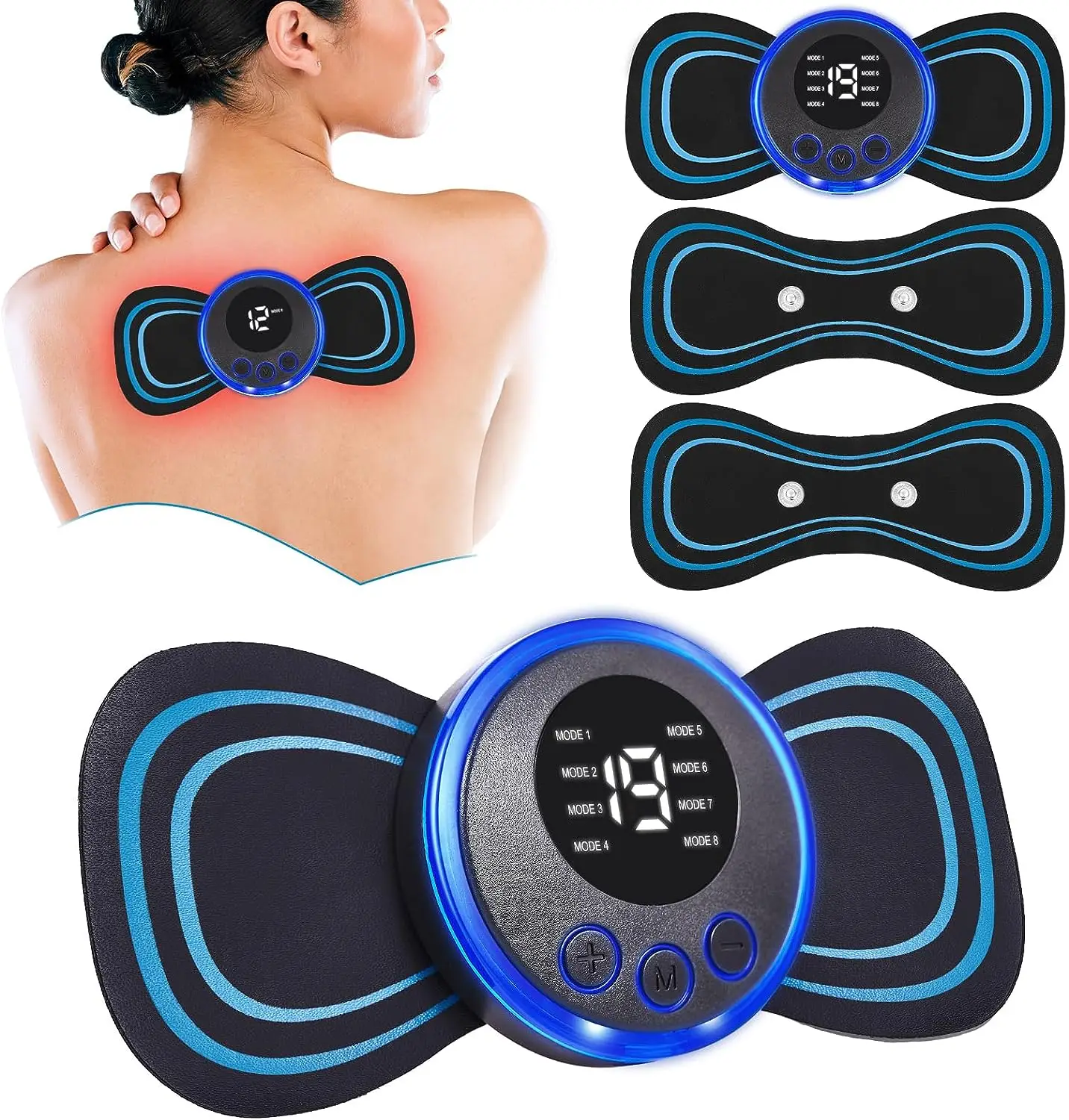 Portable Mini Neck Massager EMS LCD Display 8 Mode Pulse Muscle Stimulator Relieve Neck And Back Body Pain Relaxation Treatment