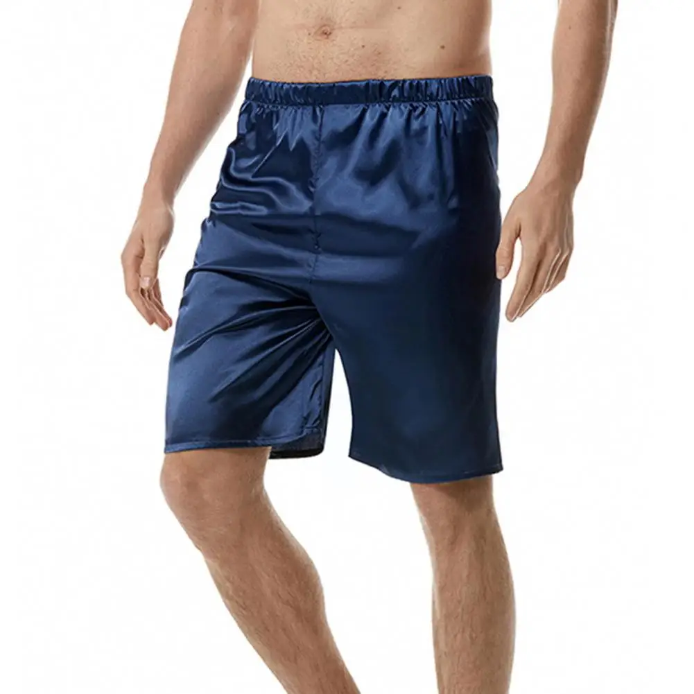 Seide Pyjama Hose Mann nach Hause Seide Satin Pyjama Shorts Schlaf hosen lässig einfarbig Nachtwäsche Nachtwäsche halbe Hose Hose