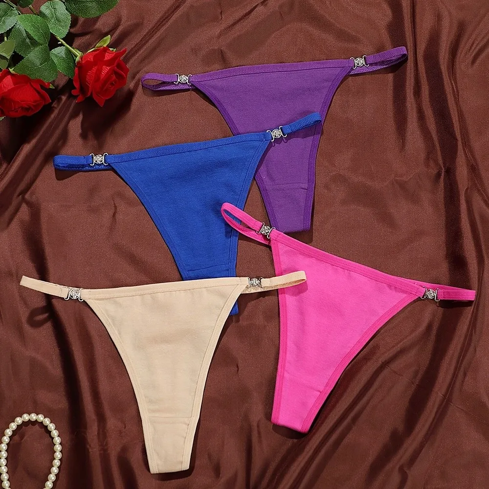 Sweet Cotton T-Back Thongs Low Waist Bikini Briefs