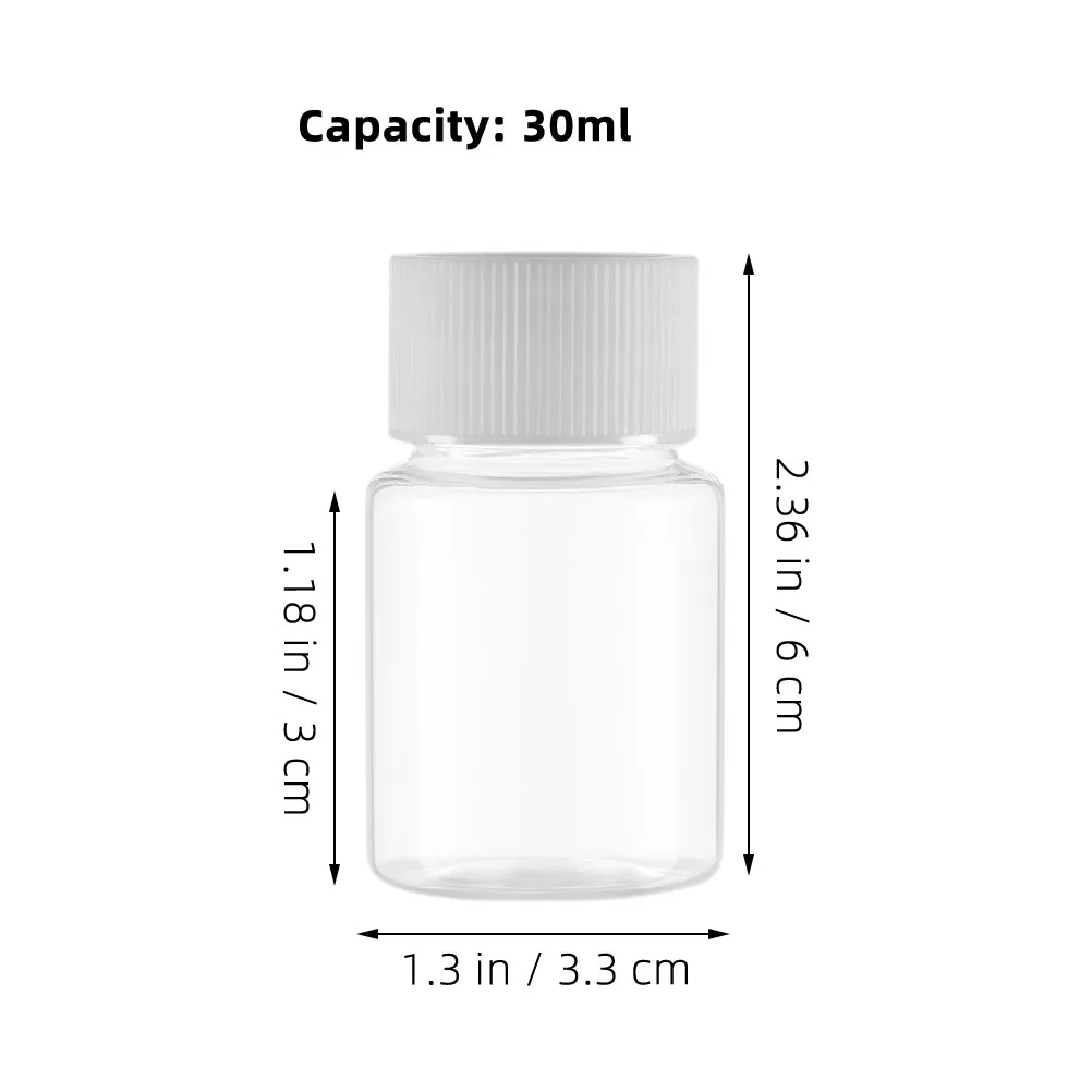 Empty Plastic Pill Bottles 12 Pack 30ml BPA Free Travel Medicine Capsule Storage Containers